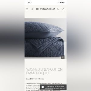 RH Baby & Child washed diamond-stitched toddler quilt